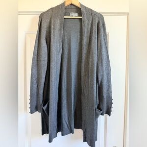 JM Collection Charcoal Knit Cardigan